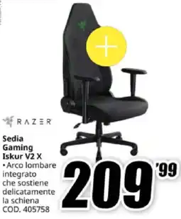 MediaWorld RAZER Sedia Gaming Iskur V2 X offerta
