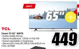 MediaWorld TCL Smart TV 65" 65P7K offerta