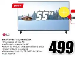 MediaWorld LG Smart TV 55"' 55QNED70A6A offerta