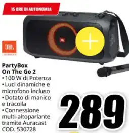 MediaWorld JBL PartyBox On The Go 2 offerta