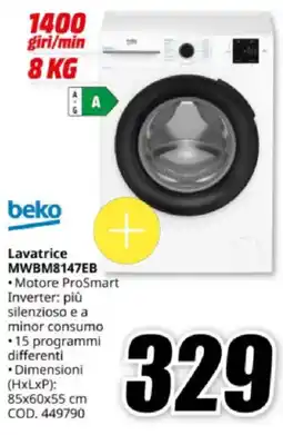 MediaWorld beko Lavatrice MWBM8147EB offerta