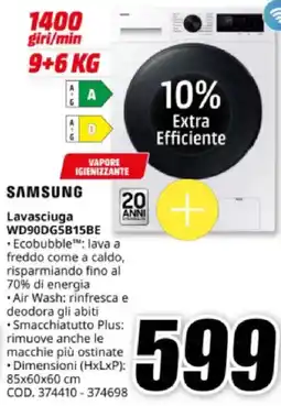 MediaWorld SAMSUNG Lavasciuga WD90DG5B15BE offerta
