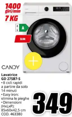 MediaWorld CANDY Lavatrice GD 275B7-S offerta