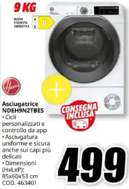 MediaWorld Hoover Asciugatrice NDEH9N2TBES offerta