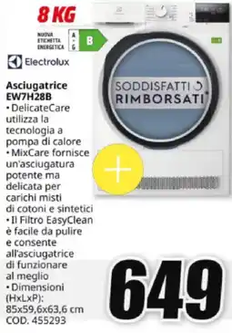 MediaWorld Electrolux Asciugatrice EW7H28B offerta