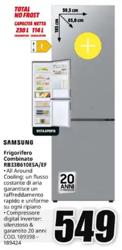 MediaWorld SAMSUNG Frigorifero Combinato RB33B610ESA/EF offerta