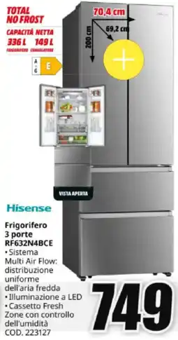 MediaWorld Hisense Frigorifero 3 porte RF632N4BCE offerta
