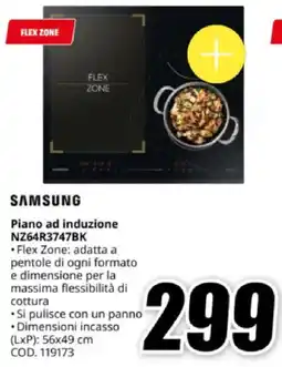 MediaWorld SAMSUNG Piano ad induzione NZ64R3747BK offerta