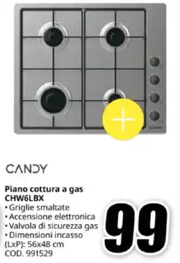 MediaWorld CANDY Piano cottura a gas CHW6LBX offerta