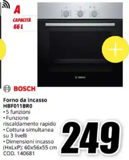 MediaWorld BOSCH Forno da incasso HBF011BRO offerta