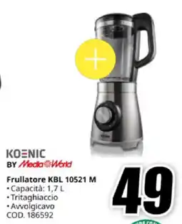MediaWorld KOENIC BY Media World Frullatore KBL 10521 M offerta