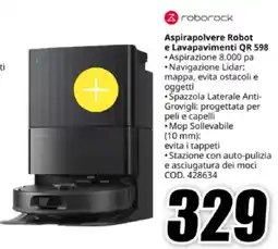 MediaWorld Z roborock Aspirapolvere Robot e Lavapavimenti QR 598 offerta