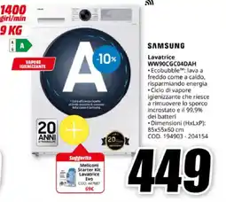 MediaWorld SAMSUNG Lavatrice WW90CGC04DAH offerta
