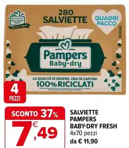 Iperal Salviette PAMPERS baby-dry fresh 4 x 70 pezzi offerta