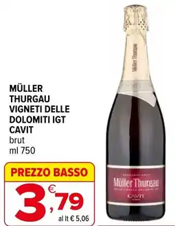 Iperal Müller thurgau vigneti delle dolomiti igt CAVIT brut offerta