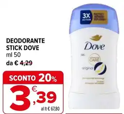 Iperal Deodorante stick DOVE offerta