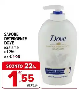 Iperal Sapone detergente DOVE idratante offerta