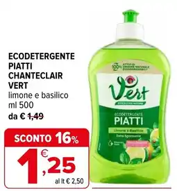 Iperal Ecodetergente piatti chanteclair VERT Limone Basilico offerta