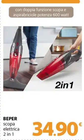 BEPER scopa elettrica 2 in 1