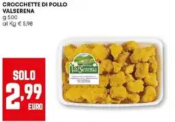 Pam Crocchette di pollo VALSERENA offerta