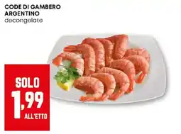 Pam Code di gambero argentino decongelate offerta