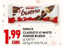Pam Snack classico o white KINDER BUENO offerta