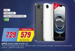Trony APPLE SMARTPHONE IPHONE 16 E offerta