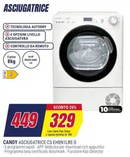 Trony CANDY ASCIUGATRICE CS EH8N1LBE-S offerta