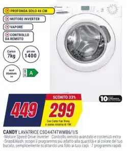 Trony CANDY LAVATRICE CS04474TWMB6/1/S offerta