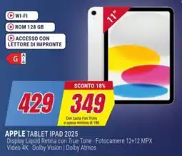 Trony APPLE TABLET IPAD 2025 offerta