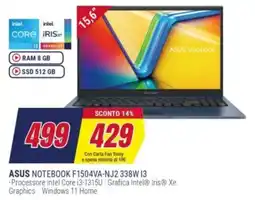 Trony ASUS NOTEBOOK F1504VA-NJ2 338W I3 offerta