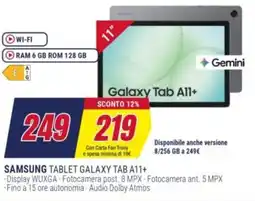Trony SAMSUNG TABLET GALAXY TAB A11+ offerta