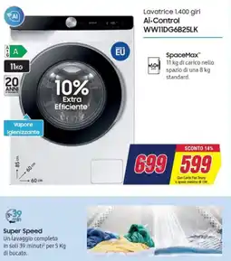 Trony Samsung Ai.Control WW11DG6B25LK offerta