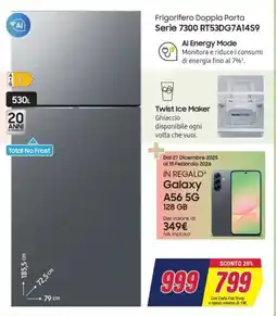 Trony Samsung Frigorifero Doppia Porta Serie 7300 RT53DG7A14S9 offerta