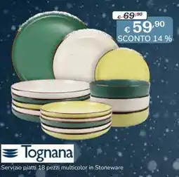 Al Pentolone Tognana Servizio piatti multicolor in Stoneware offerta
