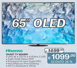 Al Pentolone Hisense SMART TV 65A86N offerta