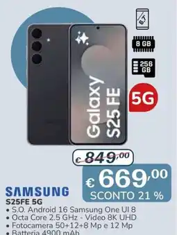 Al Pentolone SAMSUNG S25FE 5G offerta
