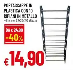 A&O Portascarpe in plastica con 10 ripiani in metallo offerta