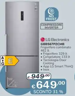 Al Pentolone LG Electronics GBB567PZCMB Frigorifero combinato offerta