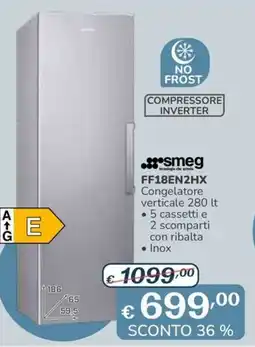 Al Pentolone smeg FF18EN2HX Congelatore verticale offerta