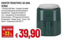 A&O Kooper friggitrice ad aria verde offerta