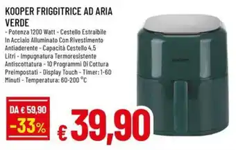Kooper friggitrice ad aria verde