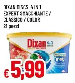 A&O Dixan discs 4 in 1 expert smacchiante / classico / color 21 pezzi offerta