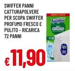 A&O Swiffer panni catturapolvere per scopa swiffer profumo fresco e pulito ricarica 72 panni offerta