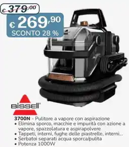 Al Pentolone Bissell 3700N - Pulitore a vapore con aspirazione offerta