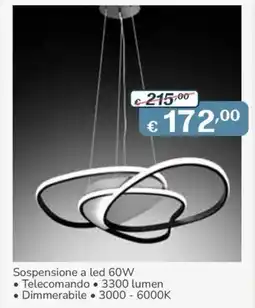 Al Pentolone Sospensione a led 60W offerta