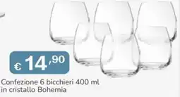 Al Pentolone Confezione 6 bicchieri in cristallo Bohemia offerta