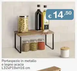 Al Pentolone Portaspezie in metallo e legno acacia offerta
