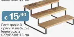 Al Pentolone Portaspezie in metallo e legno acacia offerta