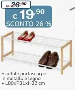 Al Pentolone Scaffale portascarpe in metallo e legno offerta